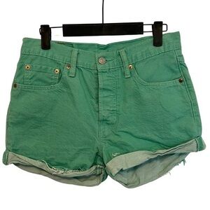 Green Levi Strauss Short Shorts | Size 28 | Good Used Condition 🌿👖